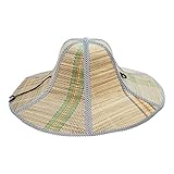 Floppy Straw Sun Hat Foldable Packable Wide Brim Summer Beach Hat Made from Natural Plants-Crochet Bucket Hat for Adult- Fishing Hat