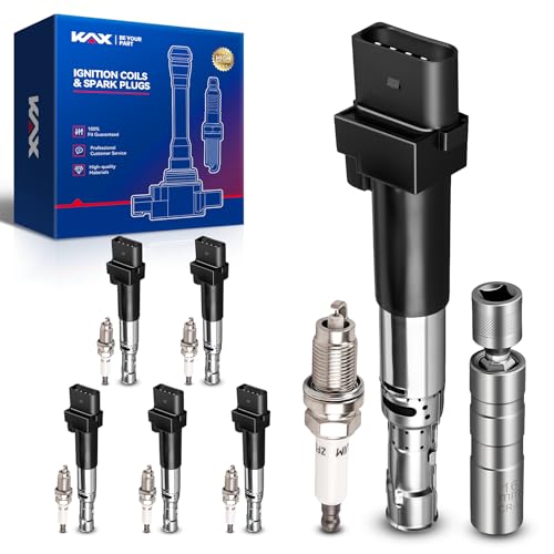 Image of KAX Ignition Coils & Spark Plugs Set Fit for VW Jetta, Golf | (w /tool) Jetta 2002-2004 2.8L, Golf 2002-2005 2.8L UF404