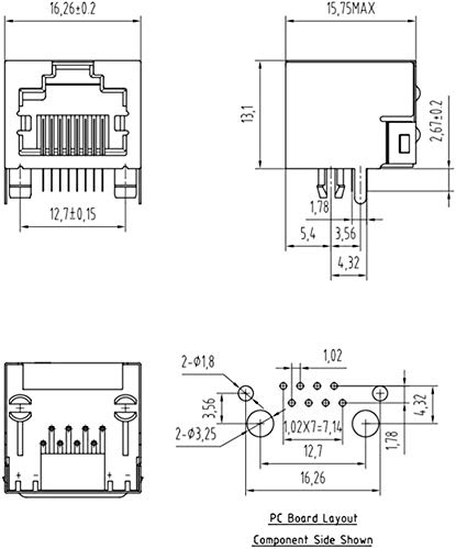 Conectores RJ45 8P8C para PCB, 20 piezas miniatura 4