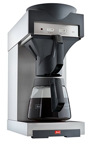 Melitta 20348 Filterkaffeemaschine mit Glaskanne, 1,8 l, Warmhalteplatte, 17M, Edelstahl/Schwarz ,