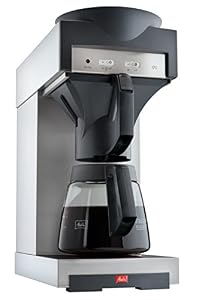 Melitta 20348 Filterkaffeemaschine mit Glaskanne, 1,8 l, Warmhalteplatte, 17M, Edelstahl/Schwarz ,