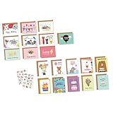 ULTECHNOVO 1 Satz Geburtstagskarten mit Umschlägen Blanko Grußkartenset aus Papier für Erwachsene 20 Stück Handbeschreibbar Inklusive Aufkleber Grußkarten für Besondere Anlässe