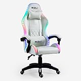 Produce Shop Sedia Gaming Bianca Poltrona LED reclinabile ergonomica Cuscino Pixy