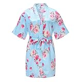 Kinder Baby Girl Bademantel für Sommerkinder Schlafanzüge Garderobe Pullover Damen Kinder (Light blue, 7-9 Years)