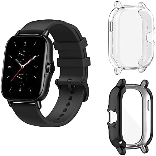 SeNool [2 Pack Soft TPU Protective Case Compatible with Amazfit GTS 2e / Amazfit GTS 2, Full Around Protection Cover