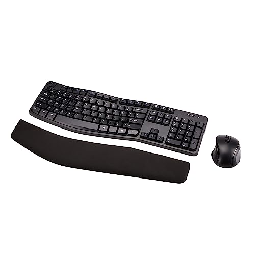 Amazon Basics Ergonomic Wireless Keyboard Mouse Combo - US/CA Layout - Black by Amazon Basics - Used condition - CA$32.07