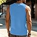 Tank Tops Men Sleeveless Button Muscle Henley Shirt Casual Slim Fit Lightweight Workout Top Outdoor Athletic Tees Sky Blue