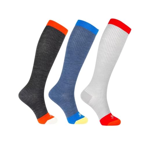 Image of JAVIE Merino Wool Jumbo Dots Compression Socks with Seamless Toe, Knee High Stockings for Women & Men (15-20mmHg)