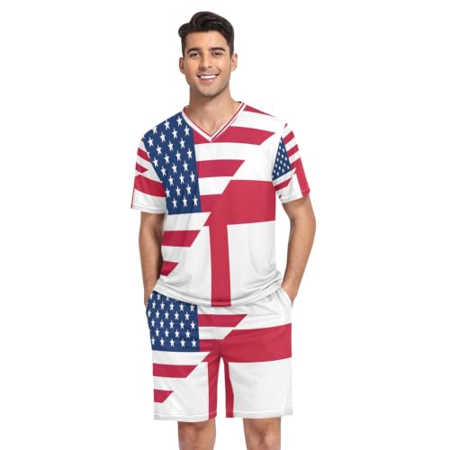 Camisas de pijama para hombre de manga corta camiseta dormir algodon ligera