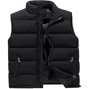 Outdoor-vest Mannen Vest Jas Winter Casual Down Katoen Lichtgewicht Vest Gilets Vesten Mannen Big Size BodyWarmer Sport Bodywarmer (Color : Black, Grootte : X-Large)