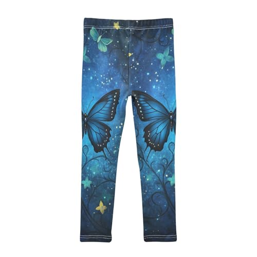 Blue Eleghant Butterfly Stars Girls Casual Leggings for Kids Printed Long Pant Bottoms Stretch and Soft2