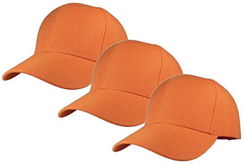 Image of Gelante Plain Baseball Cap Adjustable Back Strap 3 PC