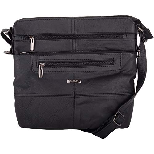Sac à bandoulière en cuir de vache noir femme petit sac à main moderne