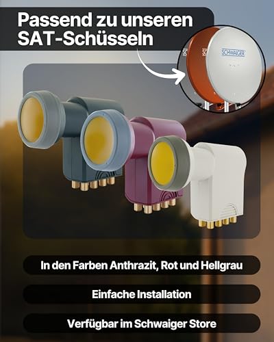 SCHWAIGER Octo LNB digital Sun Protect I Low Noise Blockconverter für 8 Teilnehmer I ohne...