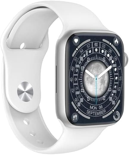 Angled view of the WIWU SW01 Pro Smartwatch with a moon-phase watch face.