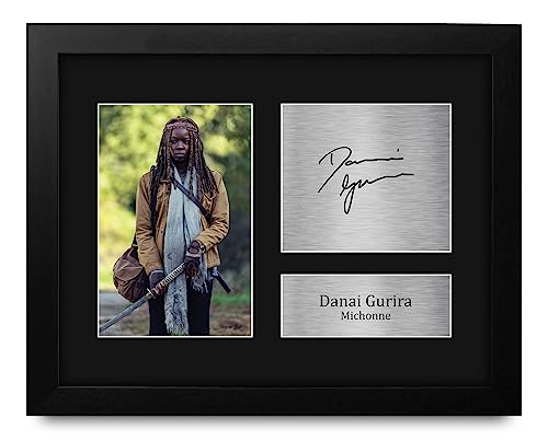HWC Trading Danai Gurira The Walking Dead Michonne Framed Gifts Printed Signed Autograph Picture for TV Show Fans - US Letter Size