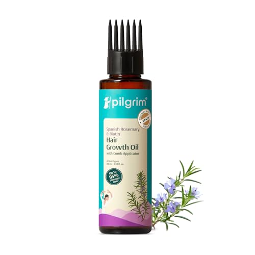 Image of Pilgrim Spanish Rosemary Anti-Hairfall Oil| with Biotin & Triple-Oil Nourishment | Reduces Hair Fall, Promotes Hair Growth, Strengthens, Nourishes & Thicker Hair | All Hair Types