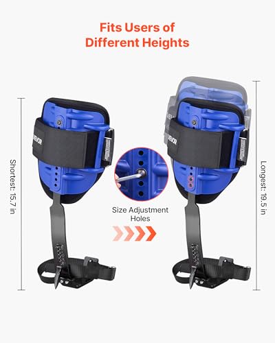 Image of VEVOR Tree Climbing Spikes, 1 Pair Height-Adjustable Climbing Spurs, 350lbs Load Capacity Tree Climbing Gear with Straps, Arborist Equipment for Climbers, Hunting, Fruit Picking