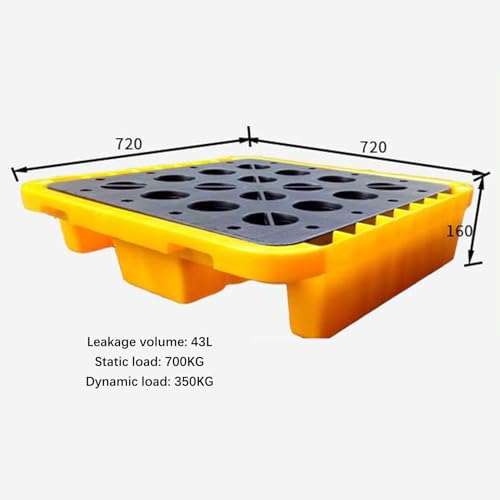 Palettes de rétention en polyéthylène empilables pour fûts et stockage d'huile