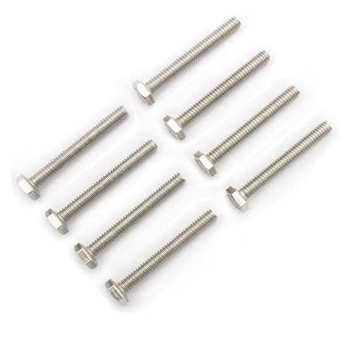 Image of 20pcs Hex Head Screw Bolts, (1 /4-20 x 2) Hex Head Bolts, (Full Thread), 304 Stainless Steel (Silvery)