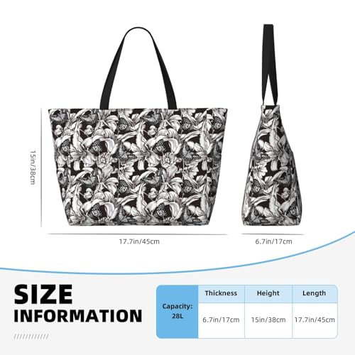 Lilies Flowers Print Beach Pool Bags Tote For Women Ladies Large Gym Tote Carry On Bag For Weekender Travel Waterproof4