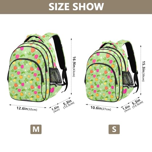 Emelivor Strawberry Flower Light Kids Backpack Cute School Backpacks Toddler Bookbag Daypacks for Kids,M4