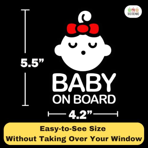 Image of TOTOMO Baby on Board Sticker for Car - Window Decal, Bumper Sign for New Parents, Durable Waterproof Safety Warning Sign for SUV Truck Minivan - Sleeping Girl, 1 Pack