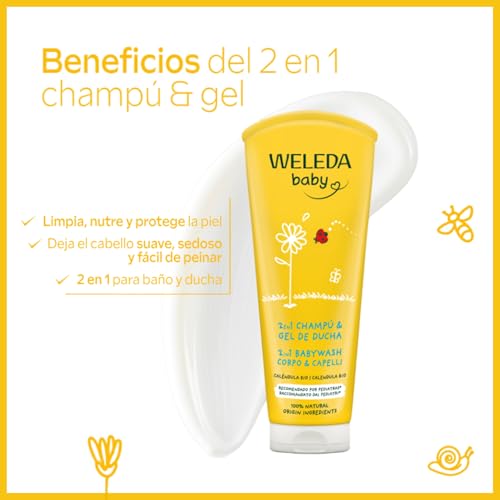Miniatura 3 de Weleda - Champú Y Gel De Ducha De Caléndula, Limpia, Cuida, Nutre Y Protege, Vegano, Apto Para Pieles Sensibles - 200 Ml