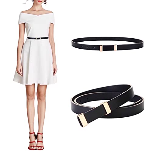 Women's Belt Fashion Premium Ultra Soft Genuine Leather Belts Waist Belt Gold Solid Buckle Waistband