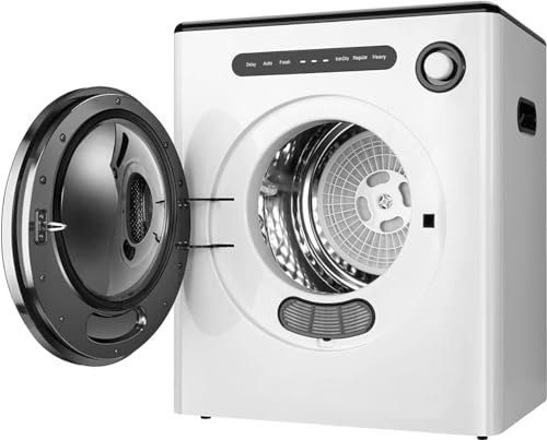 Oditton Portable Clothes Dryer Compact Laundry Dryers 850W, Auto-Electronic Control panel,11 lbs Load Volume, Front Load Stainless Steel Tumble for Apartment, Dorms, White