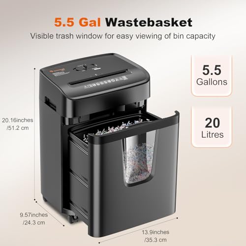 Image of Bonsaii 10-Sheet High-Security Micro-Cut Paper Shredder, Credit Card /Staples /Clips Shredders for Office and Home Use, 3.5-Gallon Pullout Wastebasket with Large Transparent Window (C220-B)