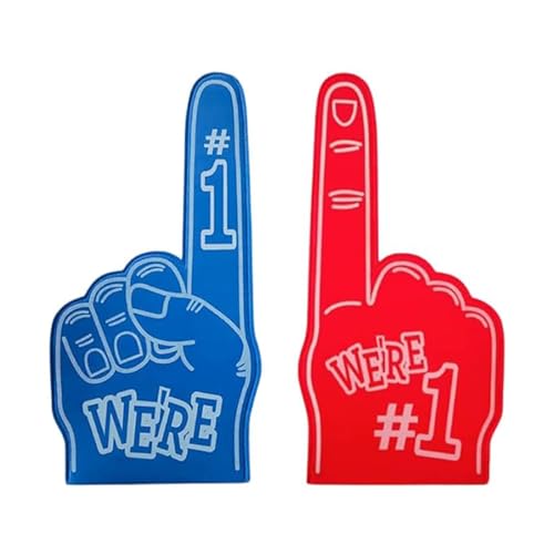 2 PCS Blue and Red Gladiators Foam Finger Foam Fing Soft and Reliable FoamFanFinger Suitable for Football Match Basketball Match Sports Meeting The Cheering Props(Red and Blue)