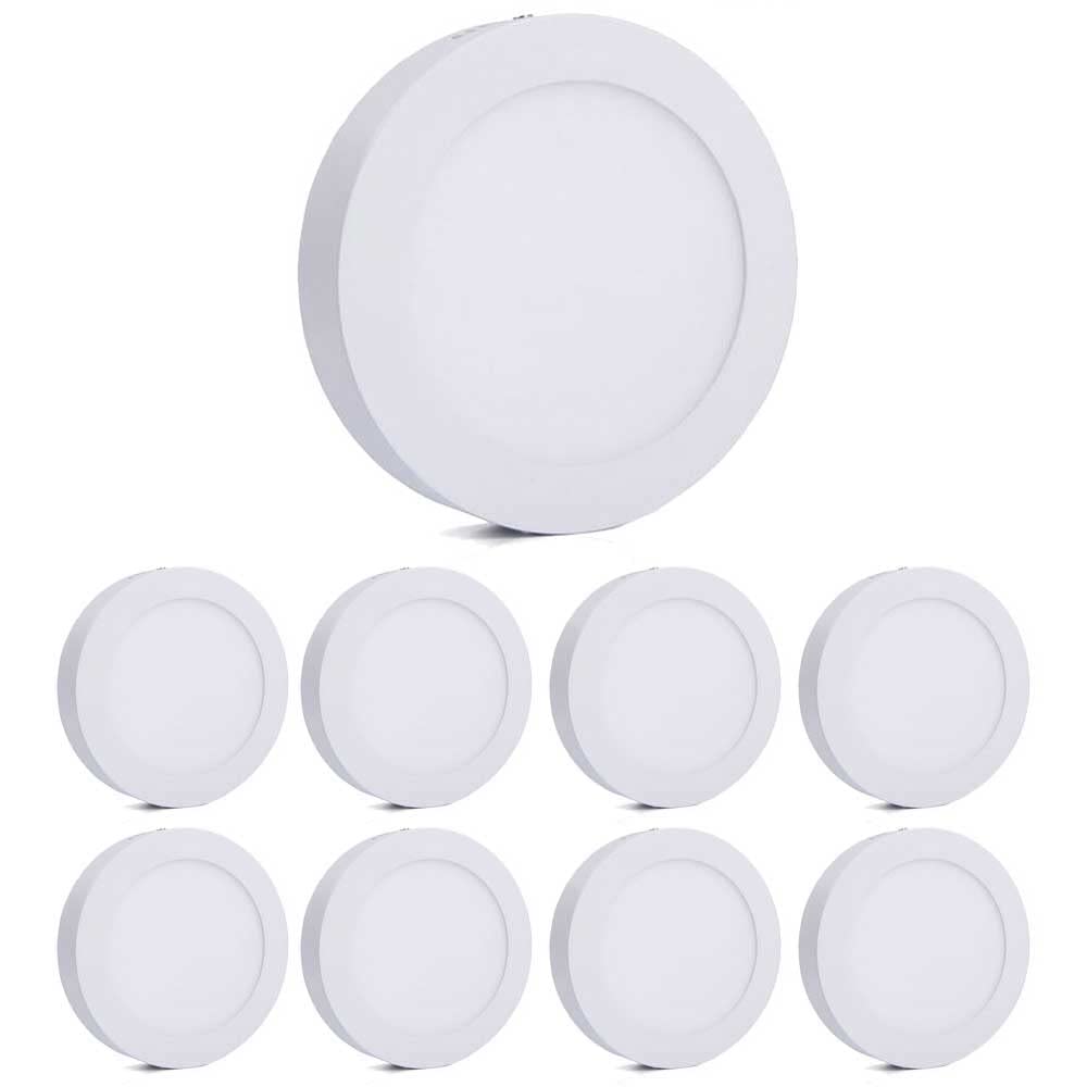 10x Modern LED Ceiling Round Surface Panel Light Super Bright Daylight Cool White 6500K 220V Indoor Lighting (10x LED Panels)