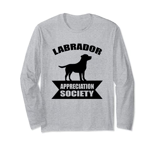 Labrador Dog Long Sleeve T-Shirt, Grey