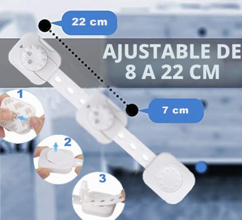 Miniatura 4 de Cerraduras De Seguridad Puertas Para Niños,5 Unidades Bloqueo Cierre Seguridad Cajones Bebe Protector Cierres Para Armarios, Cajones, Wc, Cocinas, Puertas, Ventanas, Neveras Blanco