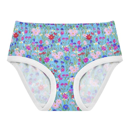 Joisal Animals Girls Underwear Toddlers 2t Cotton Cute Panties Girl Vibrant Colorful Wildflower Blue Kids Undies Briefs