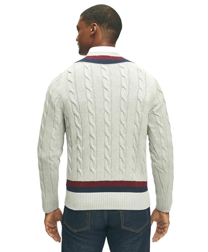 Brooks Brothers Men's Regular Fit Supima Cotton Long Sleeve Half-Zip Sweater, Grey, Large3
