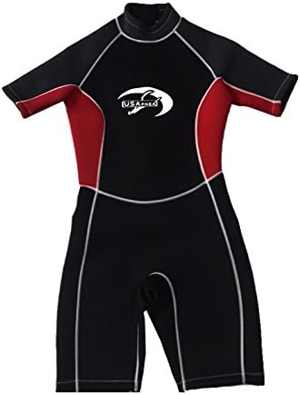 Women's 2mm Shorty Wetsuit, Medium, Black/Red