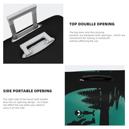 Travel Luggage Cover Ufo Alien And Bigfoot Moon 1 Fashion Washable Baggage Suitcase Protector Fit For Luggage Small4