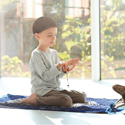 Image of Boyiee Kufi Hat for Men Muslim Knit Kufi Cap Crochet Beanie Skull Beanie African Hat for Men Women