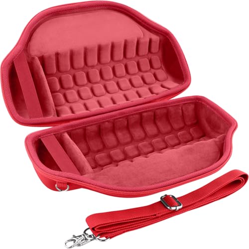Image of co2CREA Case for JBL Charge 6 Portable Bluetooth Speaker, Red | High-Density Foam Padding, Reinforced Handle, Detachable Shoulder Strap, Compact Lightweight Design, Dust Protection