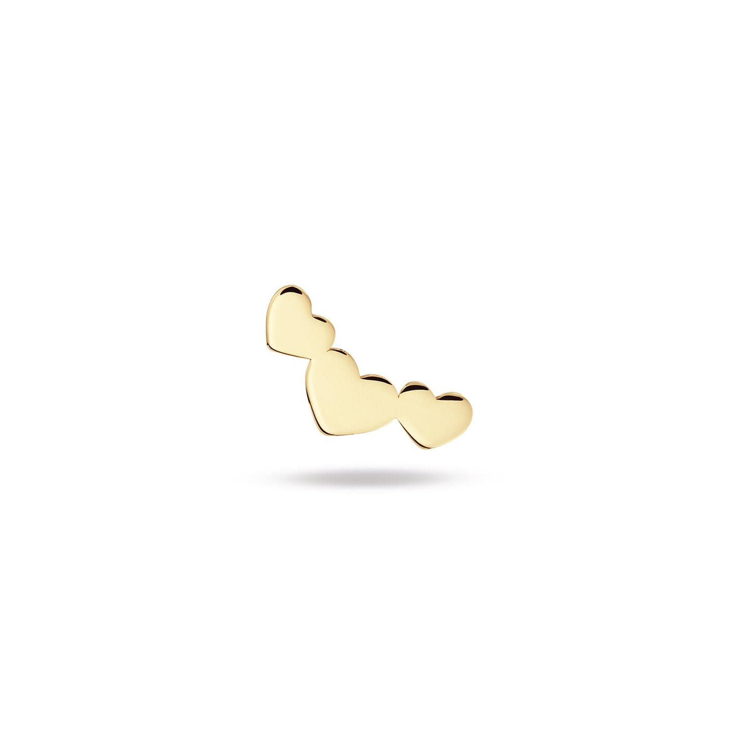 JACKIE GOLD Schmuck Damen | 14 Karat / 585 Echt Gold Ohrschmuck | 3 Hearts Piercing JKP25.538 | Stablänge 6 mm | Piercing mit Herzen
