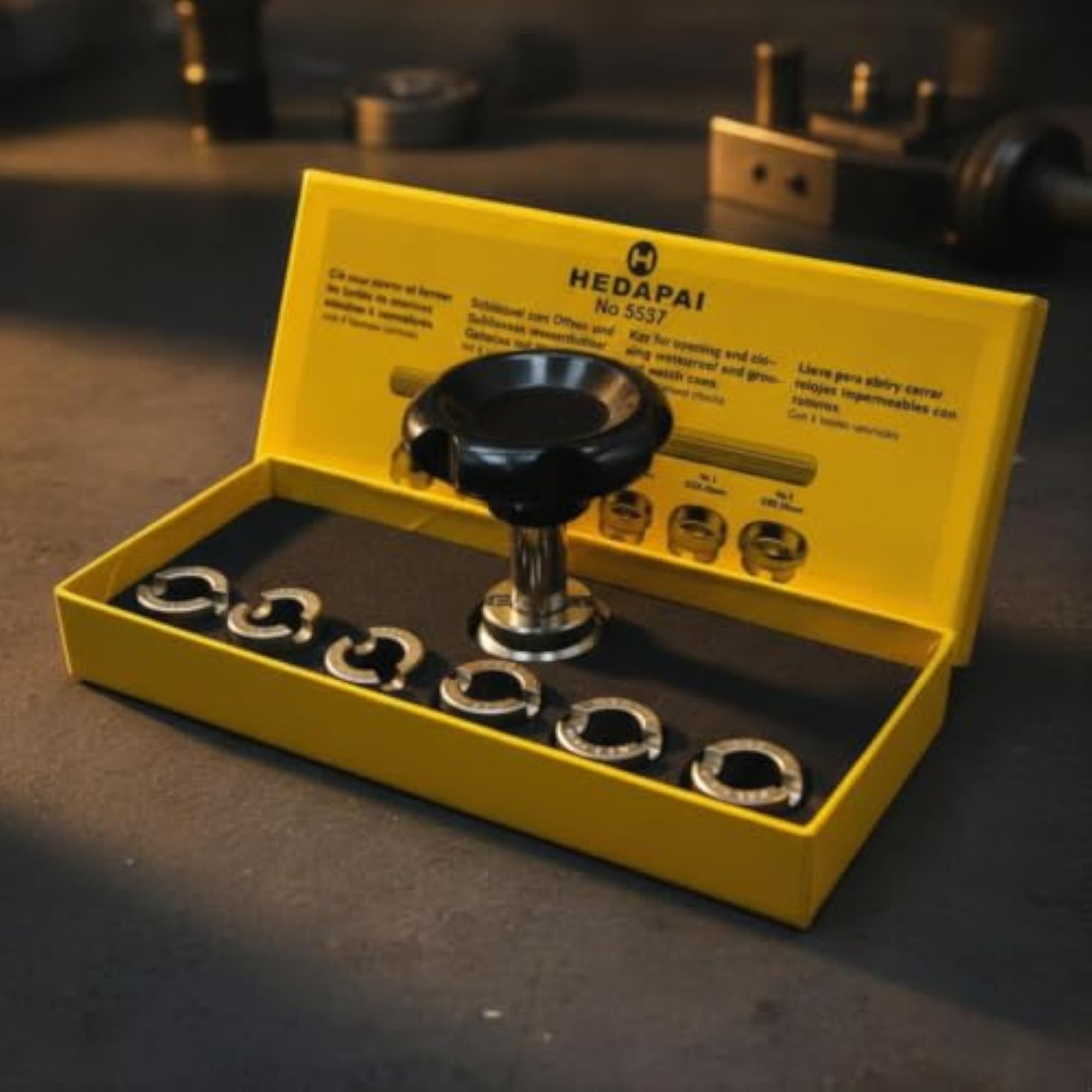 Watch Case Opener with Interchangeable Chucks for Watchmakers