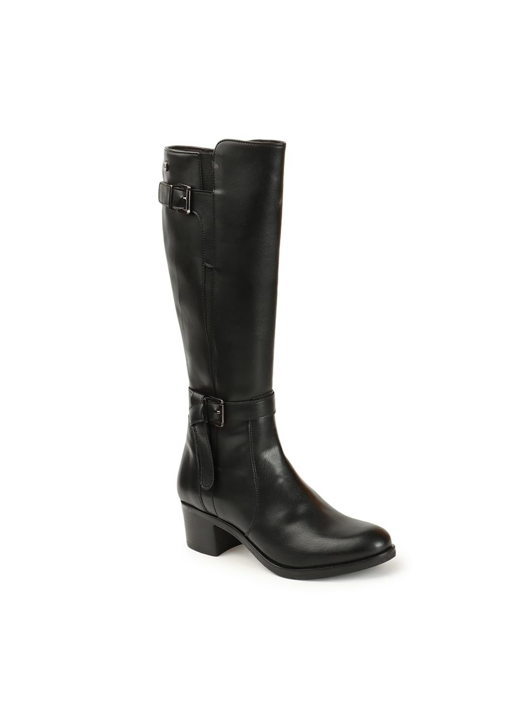 Women's Premium Knee-High Riding Boots with Buckle Detail, Trendy Zipper,Modern Boot