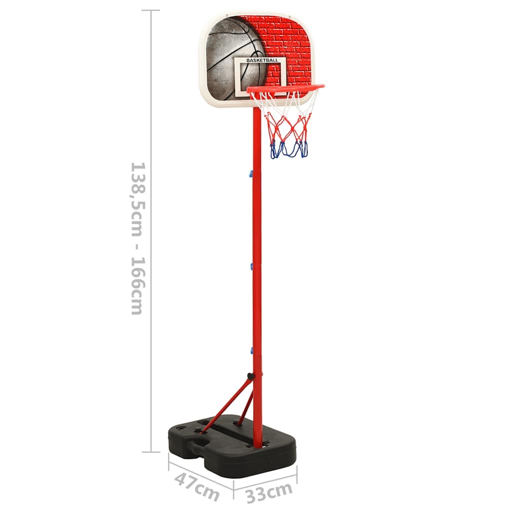 Juego de baloncesto portátil ajustable de 138,5 a 166 cm con cesta, red y pelota para niños, juguete deportivo al aire libre e interior, con soporte para jardín, entrenamiento y ejercicio