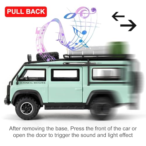 Image of FEXXA 1 /32 Compatible for Land Rover Van Model Car, Pull Back Diecast Collectible Car Toy with Sounds&Lights for Kids Boys Girls and Adults, Gift (Mint Green)