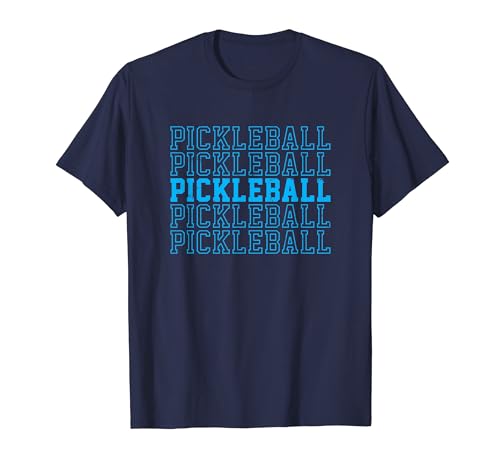 Pickleball Solid And Outline Text Sporty Distressed Design T-Shirt