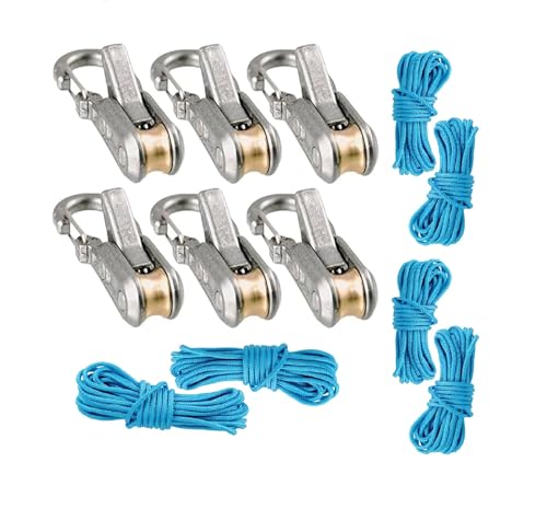 Rope Tightener & Guyline Tensioner (6 Pack) - Heavy Duty...