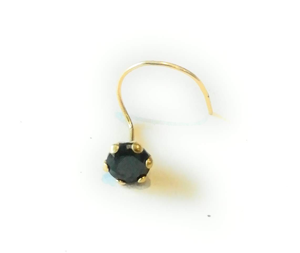 Shree Jewellers 14K Gold Round-Shape Prong Setting Black Cubic-Zirconia Nose Pin Stud for Women Girls (small size 1.5 mm) (B08Y18VPJL) Amazon Price History, Amazon Price Tracker