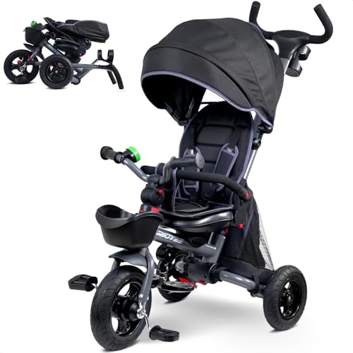 RIDYEE 7-in-1 Folding Toddler Tricycle for 18 Months to 5 Years, Tricycle...